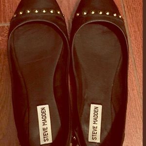 Steve Madden Black Studded Flats